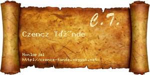 Czencz Tünde névjegykártya