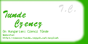 tunde czencz business card